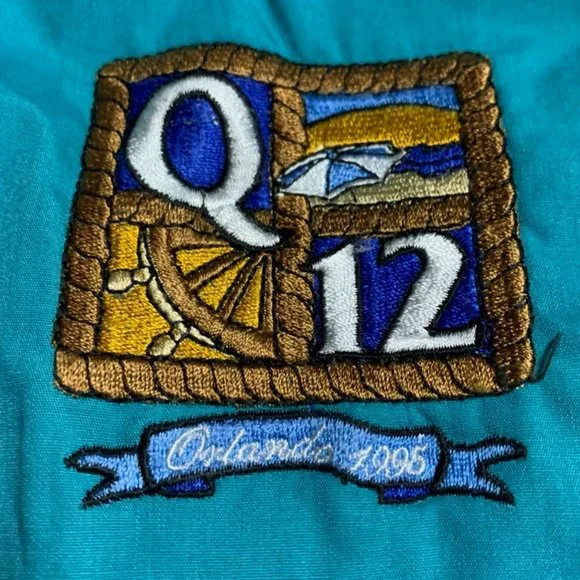 Vintage 1995 Orlando Q12 Embroidered Colorblock Oversized Windbreaker w/… - Picture 8 of 14